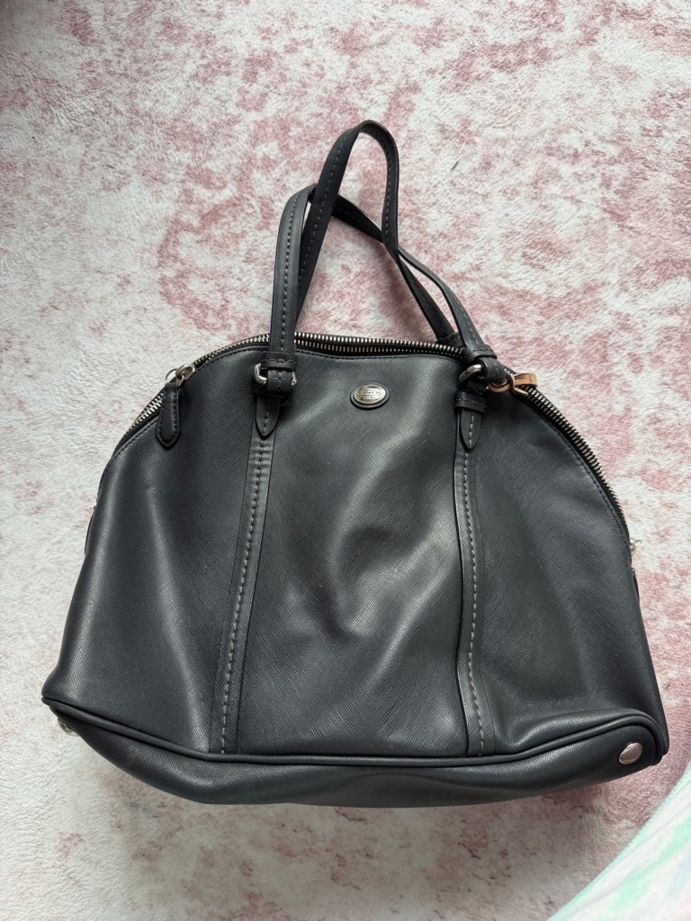Coach Classic Black Leather Top-Handle Women’s Bag